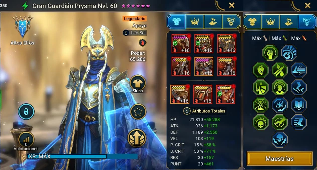 Equipo Gran Guardian Prysma