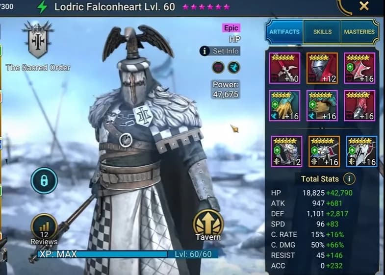 Equipo Lodric Falconheart