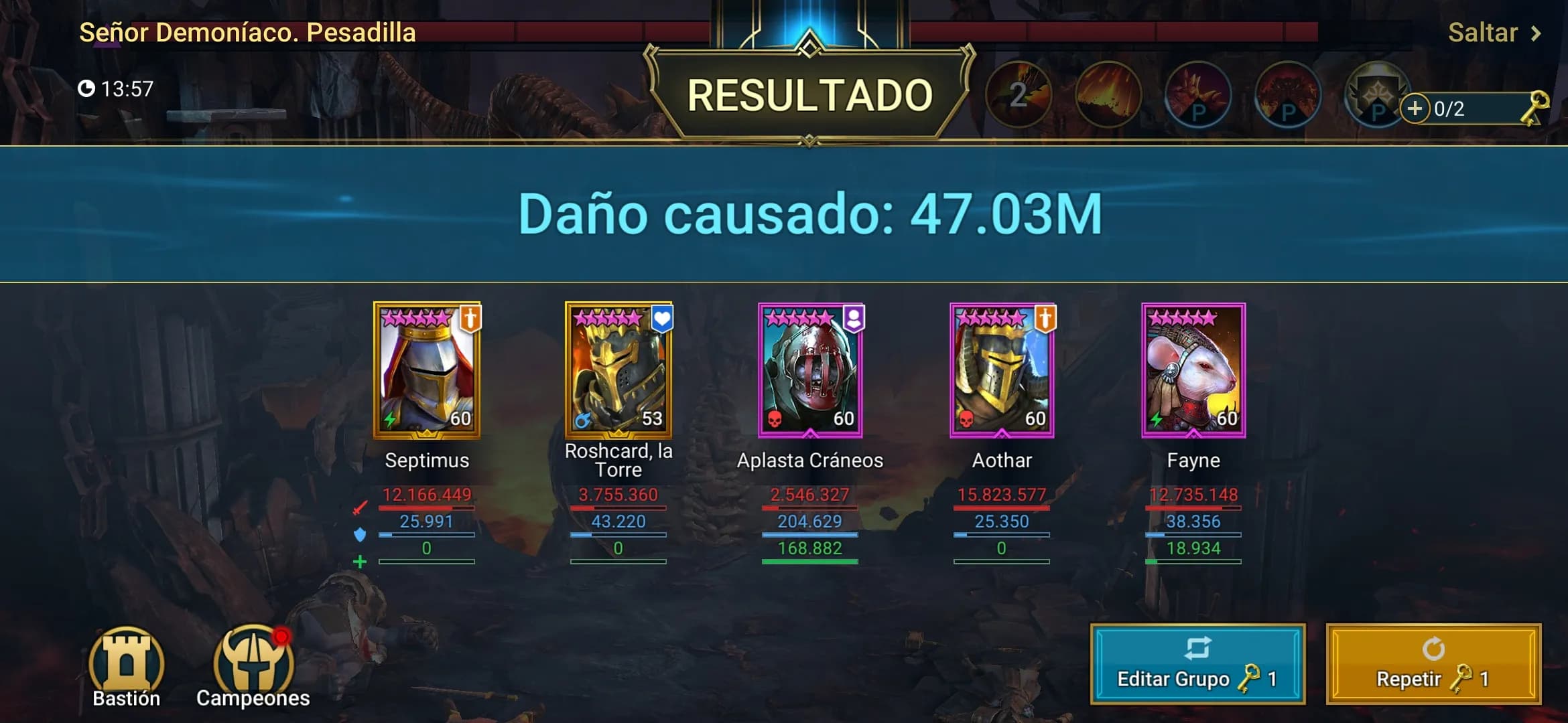 Setup con Bloquear Daño y Aplastacráneos