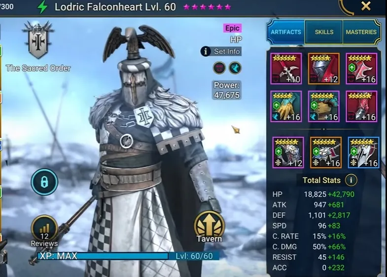 Equipo Lodric Falconheart